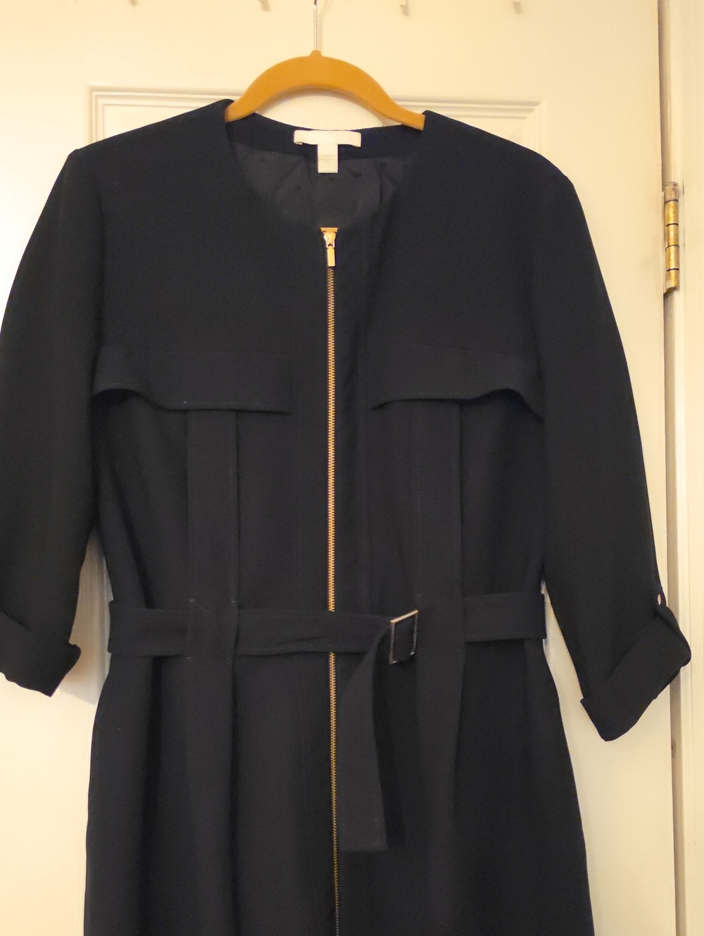 Hugo Boss Black Belted Zip-Front Midi Dress